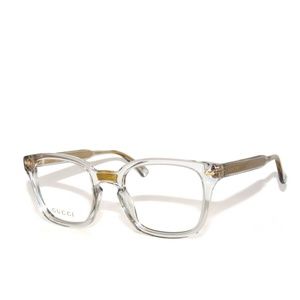 Gucci 0184O 005 50 Transparent Gray Eyeglasses Unisex